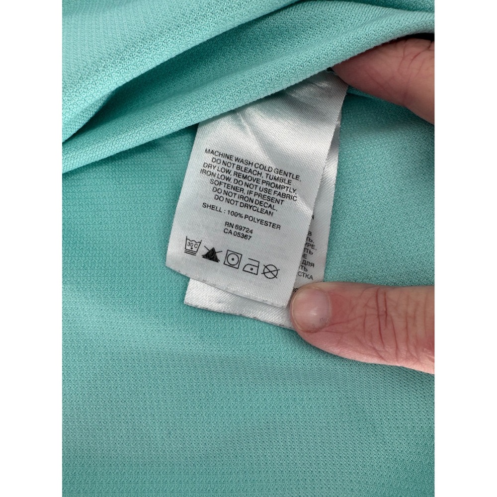 Columbia PFG Men's Aqua Blue Textured Polo Shirt XL/TG Fishing Outdoor - Picture 6 of 9